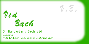 vid bach business card